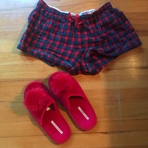 Victoria’s Secret Red Fuzzy Slipper